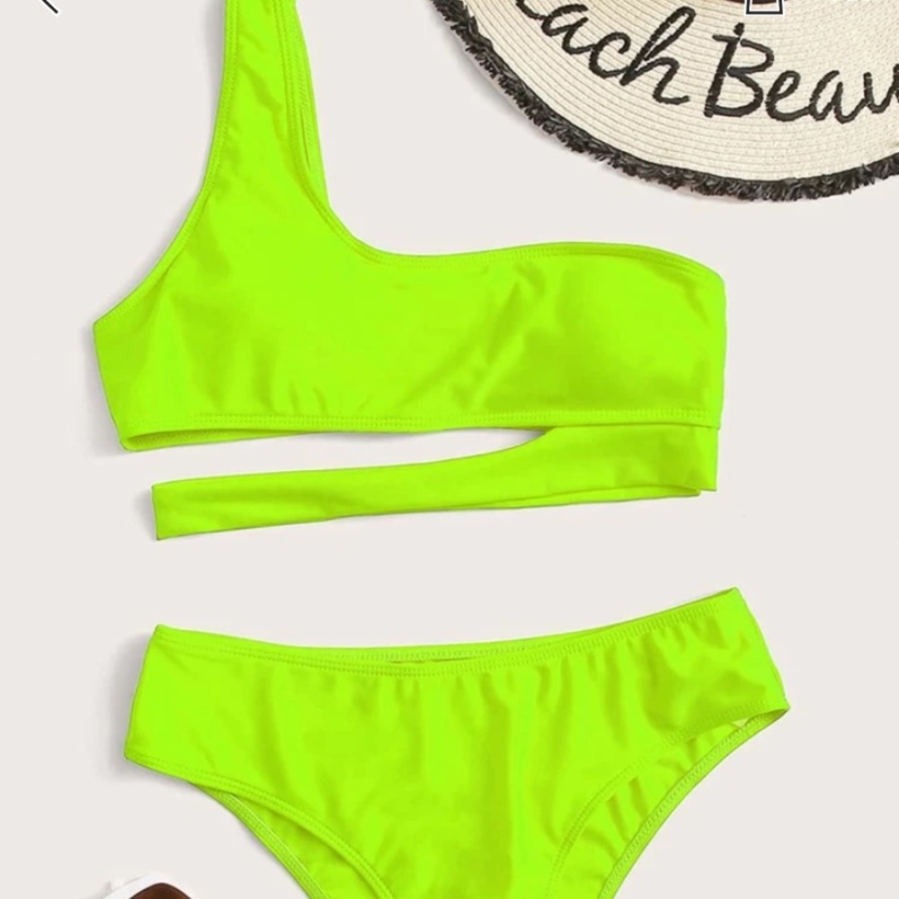 lime green swimsuit